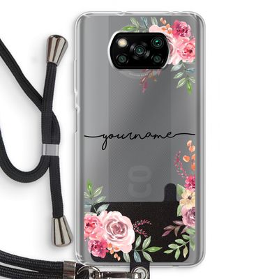 Rozen: Xiaomi Poco X3 Pro Transparant Hoesje met koord