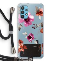 Geschilderde bloemen: Samsung Galaxy A32 4G Transparant Hoesje met koord