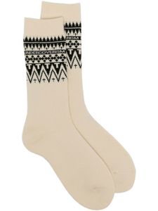 Undercoverism chaussettes en maille intarsia - Blanc