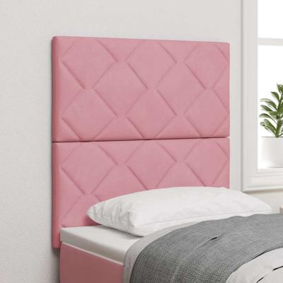 Hoofdbord Wandgemonteerd Geometrisch Roze 80 cm Fluweel