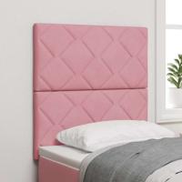Hoofdbord Wandgemonteerd Geometrisch Roze 80 cm Fluweel