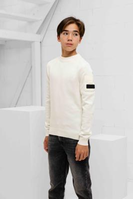 Malelions Knitted Pocket Sweater Kids Gebroken Wit - Maat 140 - Kleur: Gebroken Wit | Soccerfanshop