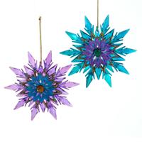 Ornament plastic paars hart l11cm - Kurt s adler