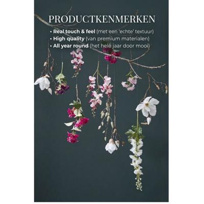 Mica Decorations Kunstbloemen - magnolia tree - roze - 80 cm - siertakken - boeket
