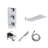 Regendouche set Wiesbaden Rombo | Inbouw | Thermostaatkraan | 3-weg | Vierkant | Chroom Regendouche set Wiesbaden Rombo | Inbouw | Thermostaatkraan | 3-weg | Vierkant | Chroom