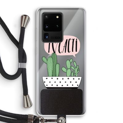 I love cacti: Samsung Galaxy S20 Ultra Transparant Hoesje met koord