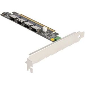 Delock 90111 PCI Express x16-kaart naar 4 x interne SFF-8654 4i NVMe - Bifurcatie