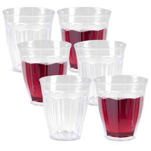 Onbreekbare Picardi drinkglazen - 20x stuks - kunststof - transparant - 250 ml - camping/outdoor/kin