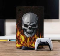 Schedel in vlammen PS5 sticker - thumbnail