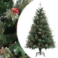 Kerstboom met dennenappels 120 cm PVC en PE groen - thumbnail