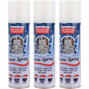 3x Sneeuwspray/spuitsneeuw bussen 600 ml