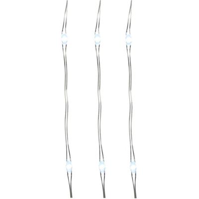 Draadverlichting - 8x - zilver - 20 led lampjes - helder wit - 95 cm - lichtsnoer - zilverdraad