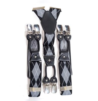Banned Rockabilly Braces Bretels Grijs Zwart