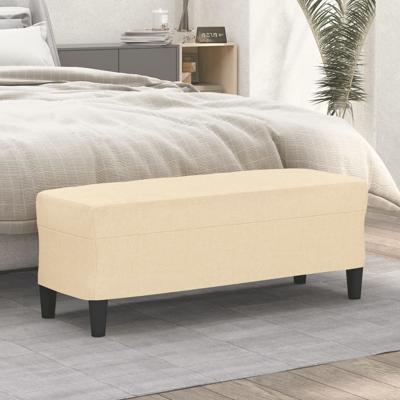 Bankje 100x35x41 cm stof crmekleurig