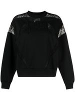 Philipp Plein sweat à empiècements en dentelle - Noir