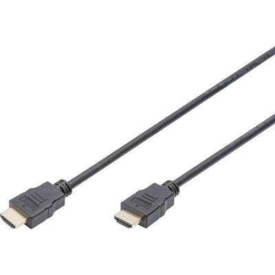 Digitus AK-330114-030-S HDMI-kabel HDMI Aansluitkabel HDMI-A-stekker, HDMI-A-stekker 3.00 m Zwart 4K UHD, Vergulde steekcontacten