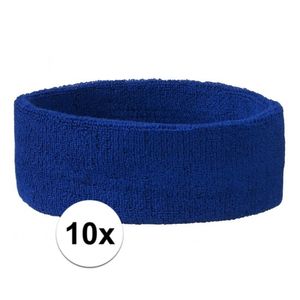 10x Hoofd zweetbandje kobalt blauw