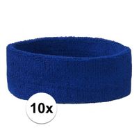 10x Hoofd zweetbandje kobalt blauw