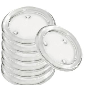 10x Ronde kaarsenhouders/kaars onderzetters van glas 14 cm