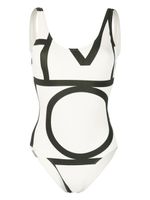 TOTEME maillot de bain à imprimé monogrammé - Blanc