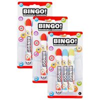 Bingo stiften/markers/dabbers - 9x - blauw/geel/rood - 20 ml