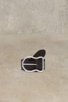 Brede riem met leren gesp - BROWN - 90