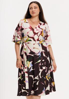 Yoek Overslagjurk ELODEA | Dark Red | Maat 50/52