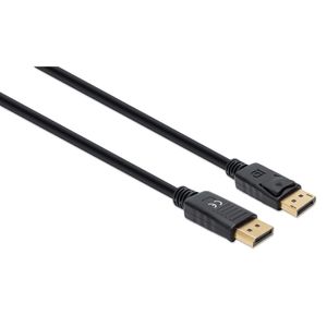 Manhattan 355582 DisplayPort-kabel DisplayPort Aansluitkabel DisplayPort-stekker, DisplayPort-stekker 1.00 m Zwart Afgeschermd (drievoudig), PVC-mantel,