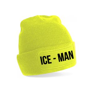 Ice-man muts - unisex - one size - geel - apres-ski muts One size  -