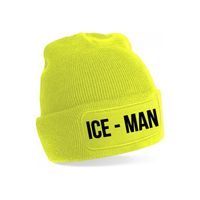 Ice-man muts - unisex - one size - geel - apres-ski muts One size  -