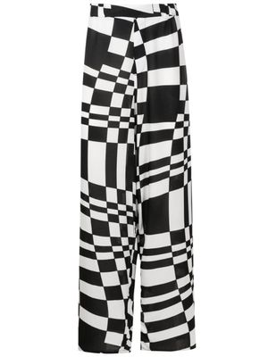 Amir Slama pantalon droit à imprimé géométrique - Noir