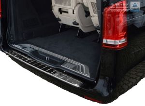 Zwart-Chroom Bumper beschermer passend voor Mercedes Vito /V-klasse 2014 -'Ribs' AV251005