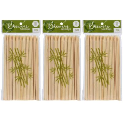 BBQ Sate/spiesjes prikkers - 300x - bamboe hout - 15 cm - spiezen - satestokjes