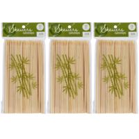 BBQ Sate/spiesjes prikkers - 300x - bamboe hout - 15 cm - spiezen - satestokjes