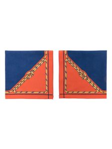 Hermès Pre-Owned lot de serviettes à carreaux - Bleu