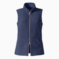 Walkstof vest van bio-wol met bio-katoen, jeansblauw Maat: 36/38 - thumbnail