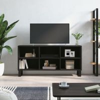 Tv-meubel 103,5x30x50 cm bewerkt hout zwart - thumbnail