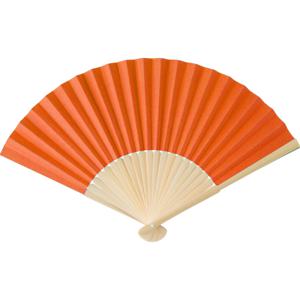 Handwaaier/spaanse waaier - oranje - bamboe/papier - 36 x 21 cm - verkoeling/zomer