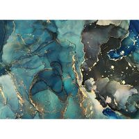 Inductiebeschermer - Blauw Grijs Goud Marmer - 60x60 cm - thumbnail