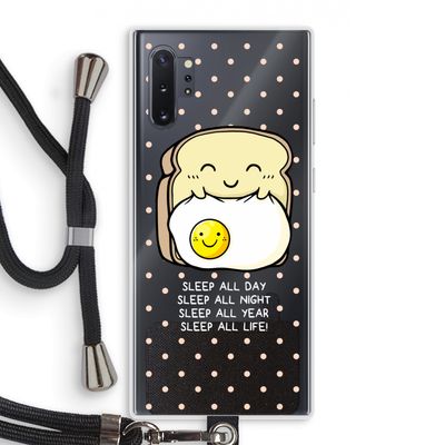 Sleep All Day: Samsung Galaxy Note 10 Plus Transparant Hoesje met koord