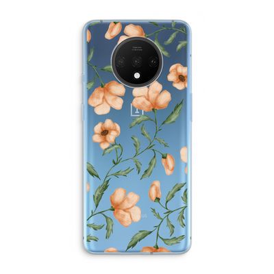 Peachy flowers: OnePlus 7T Transparant Hoesje