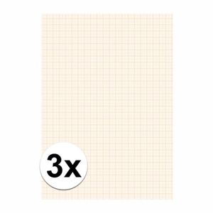 3x Blok millimeter papier A4