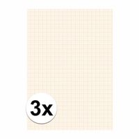 3x Blok millimeter papier A4