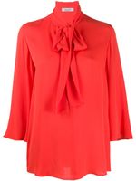 Valentino Garavani blouse à manches crop et col lavallière - Orange