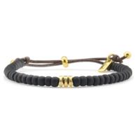 Qoss Kralen Armband Maartje Zwart | Goud