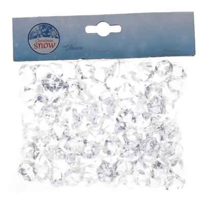 Decoris ijsblokjes - transparant - kunststof - 1,5 cm - 200 gram - decoratie - winter themafeest