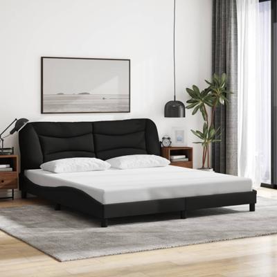 Bedframe zonder matras stof zwart 180x200 cm