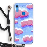 Roze wolken met vogels: Huawei Y6s Transparant Hoesje met koord Roze wolken met vogels: Huawei Y6s Transparant Hoesje met koord