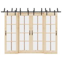 Doos met onderdelen voor schuifdeur 305 cm staal zwart