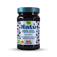 Natu Wilde blauwe bosbessenjam bio 240 Gram